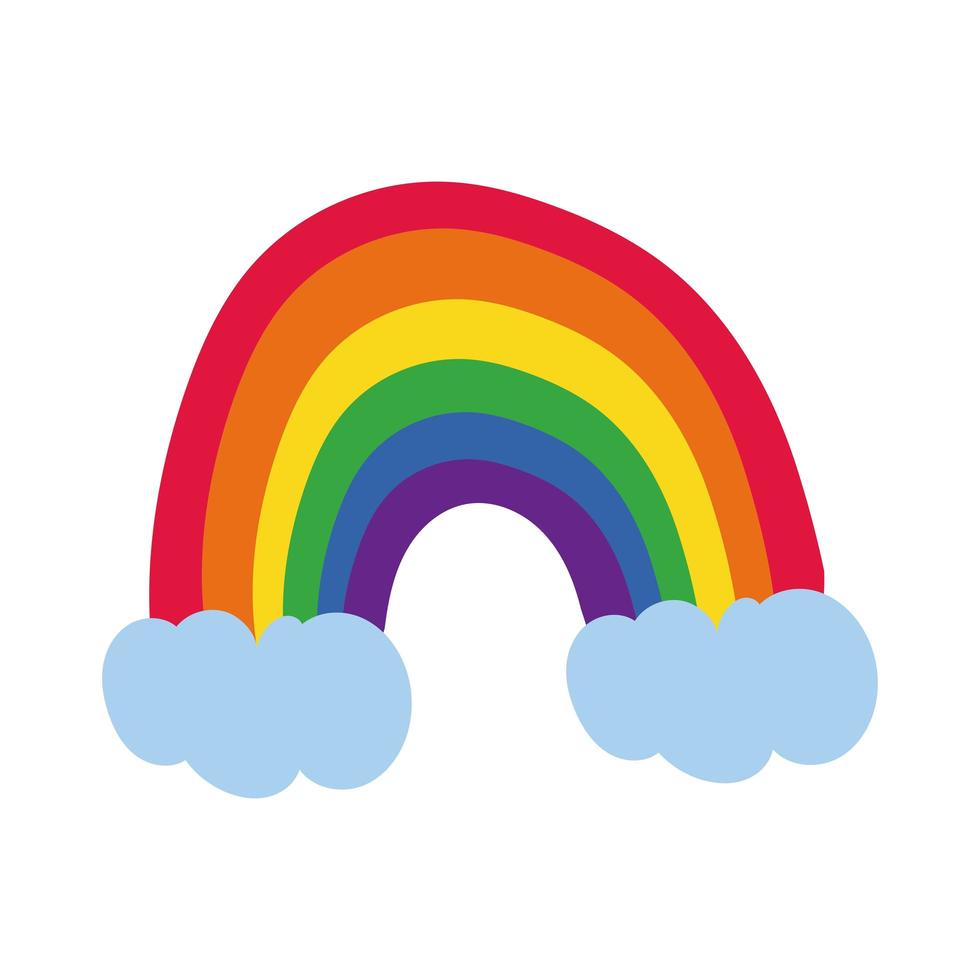 rainbow with gay pride flag hand draw style vector
