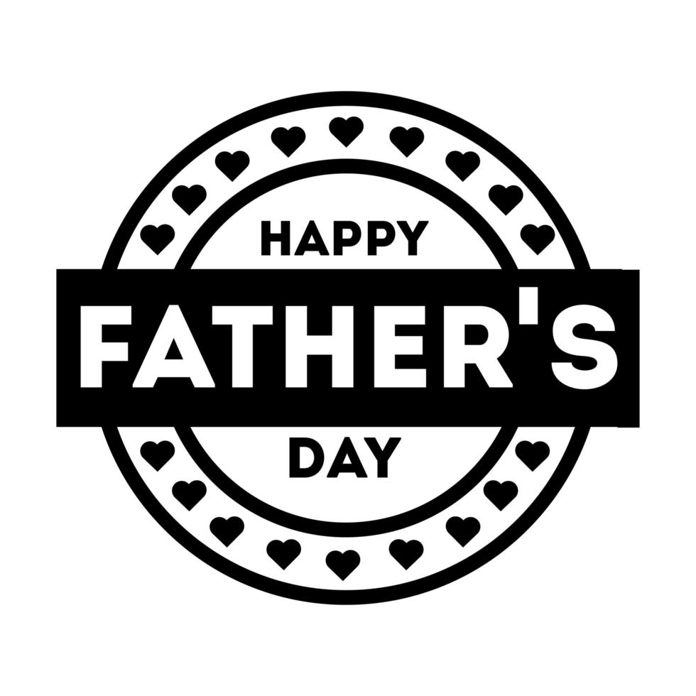 happy fathers day seal line style icon vector