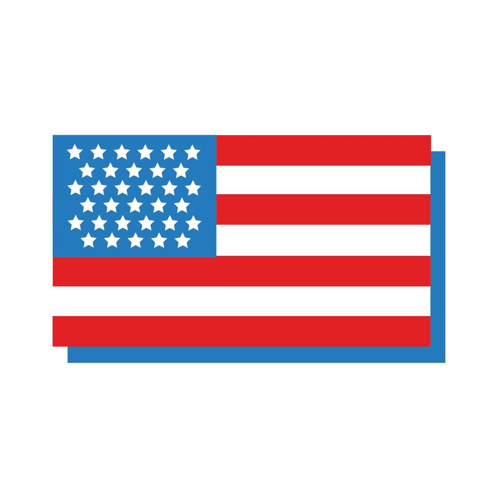 icono de estilo plano de la bandera de Estados Unidos vector