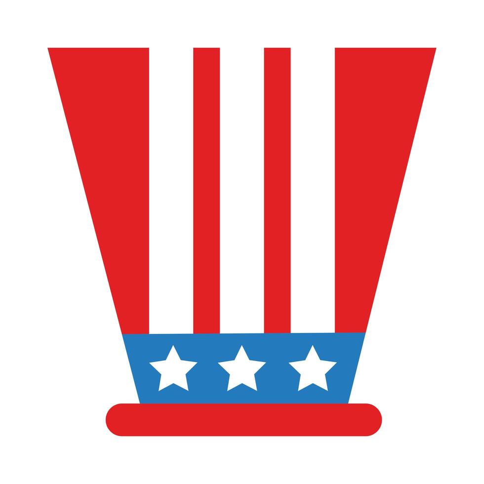 usa hat with flag flat style vector