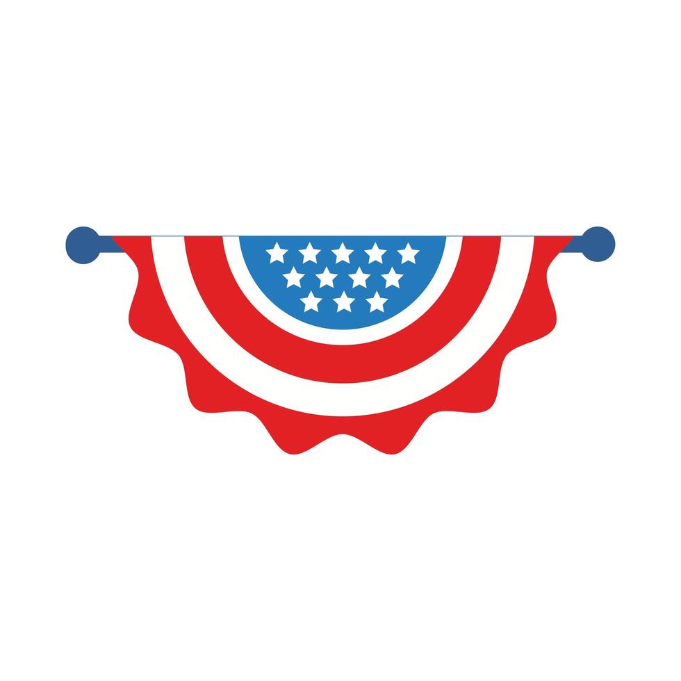 garlands with usa flag flat style vector