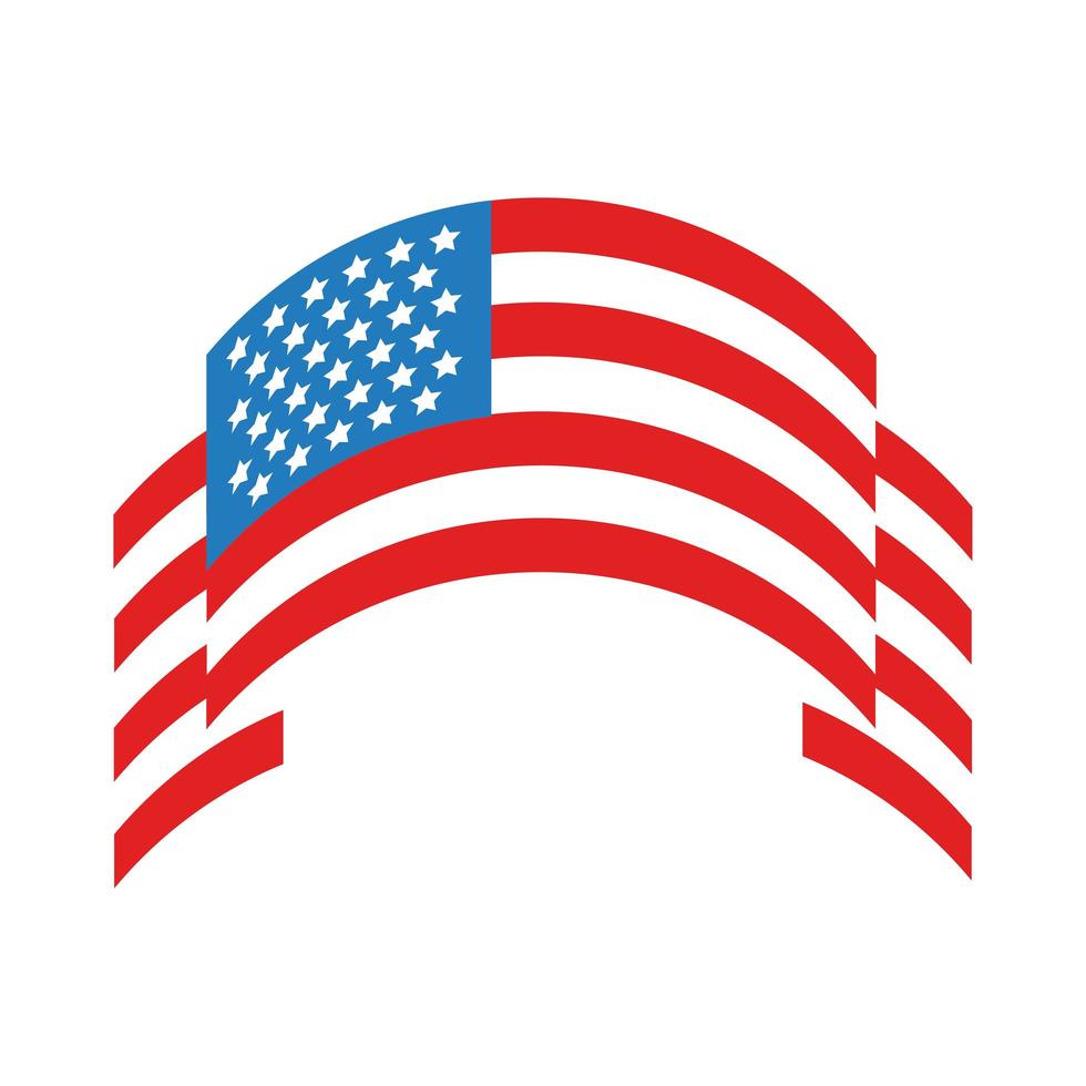 ribbon with usa flag flat style vector