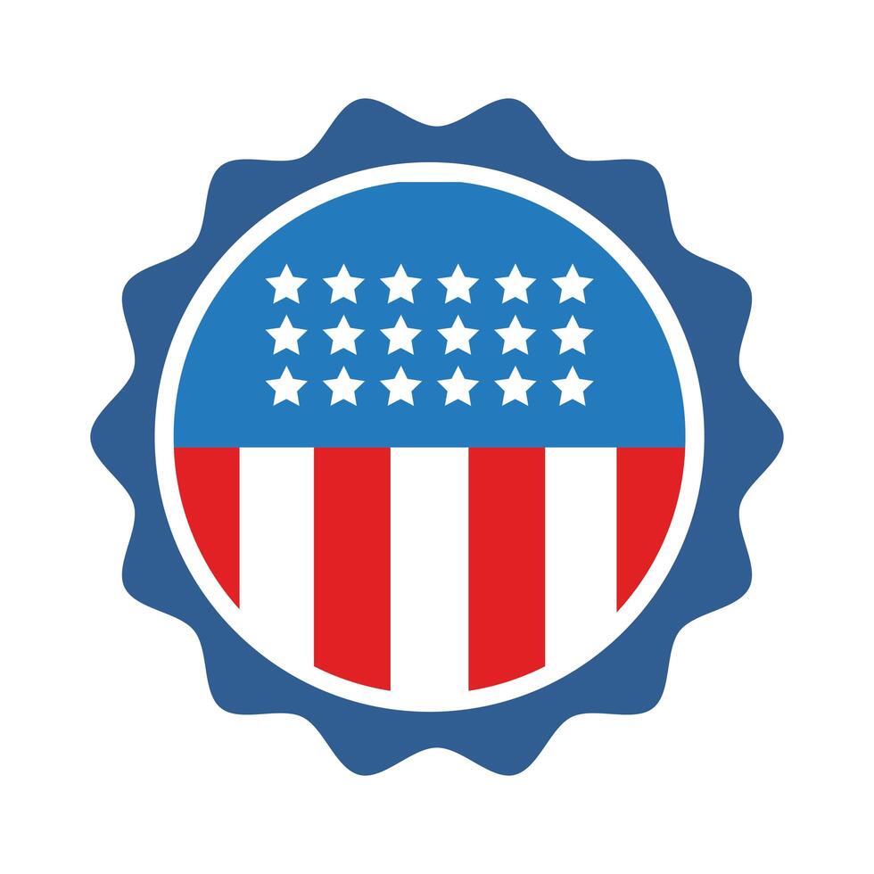 usa flag circular frame flat style vector