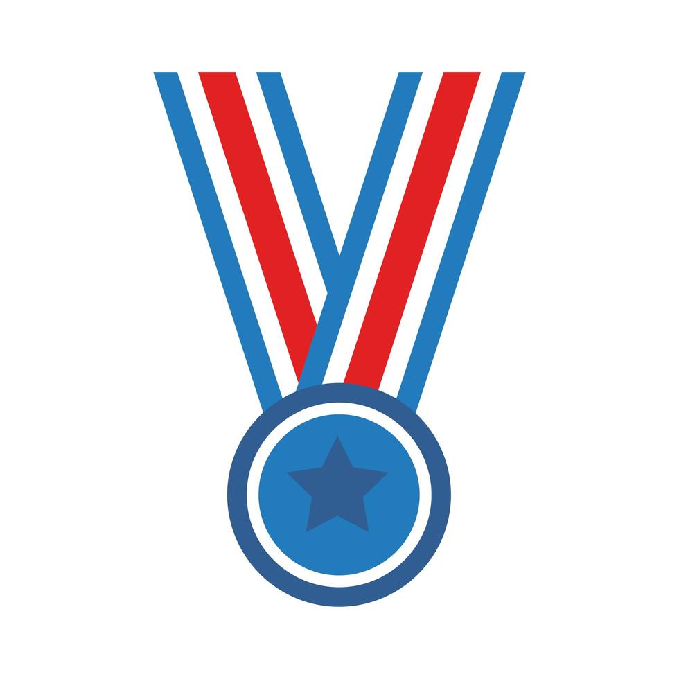 medalla con cinta y estrella estilo plano vector