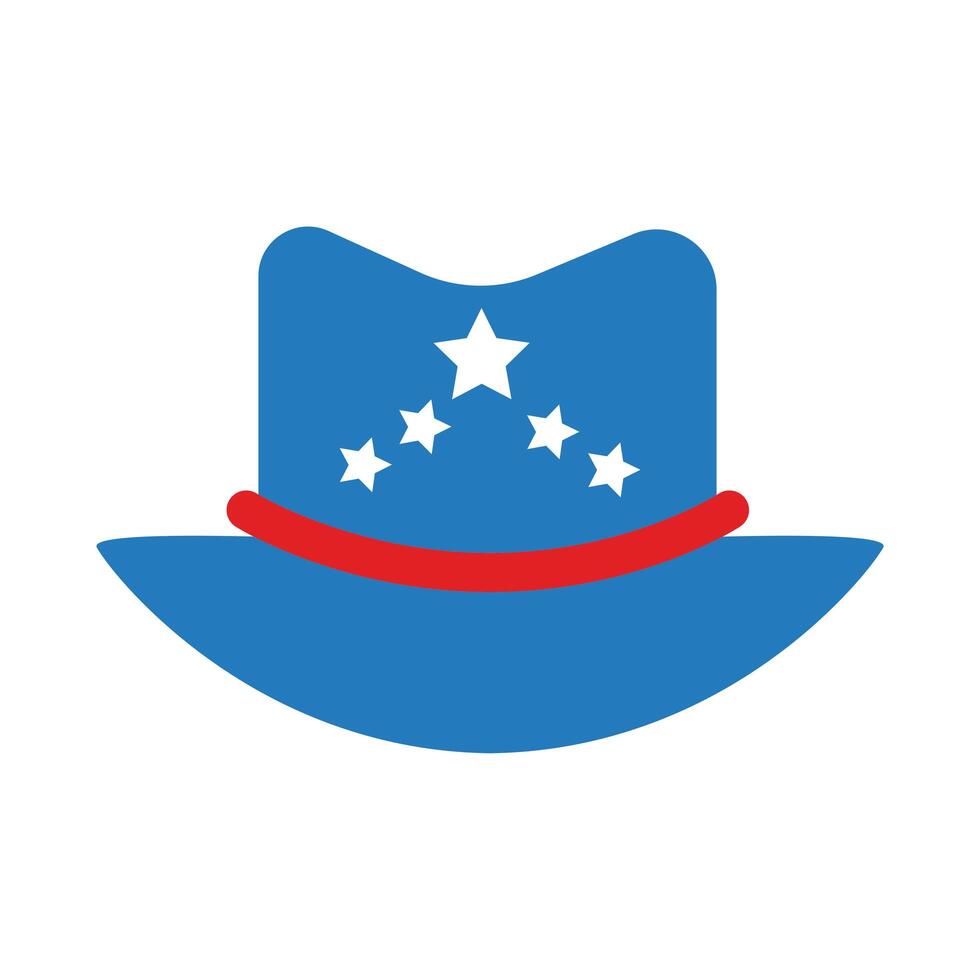 sombrero de sheriff con estrellas estilo plano vector