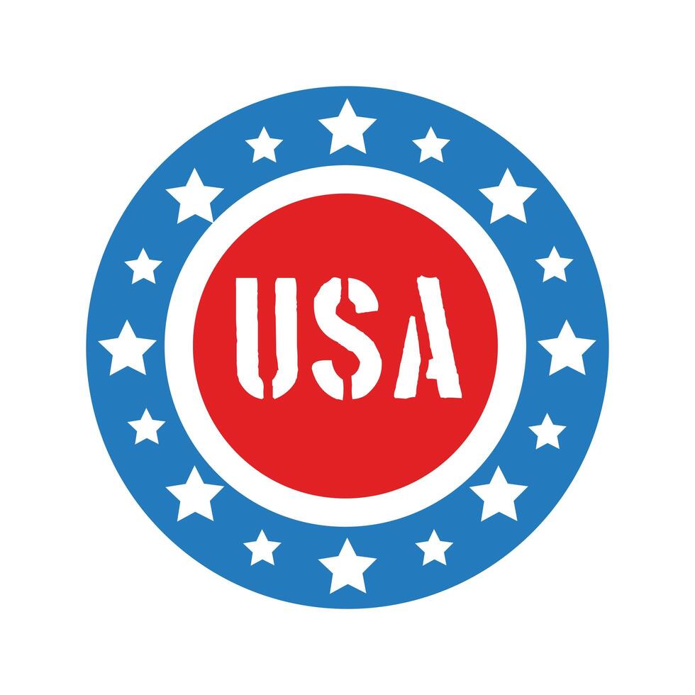 stamp with stars usa independence day flat style vector