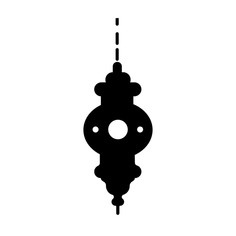 ramadan kareem lamp hanging line style vector