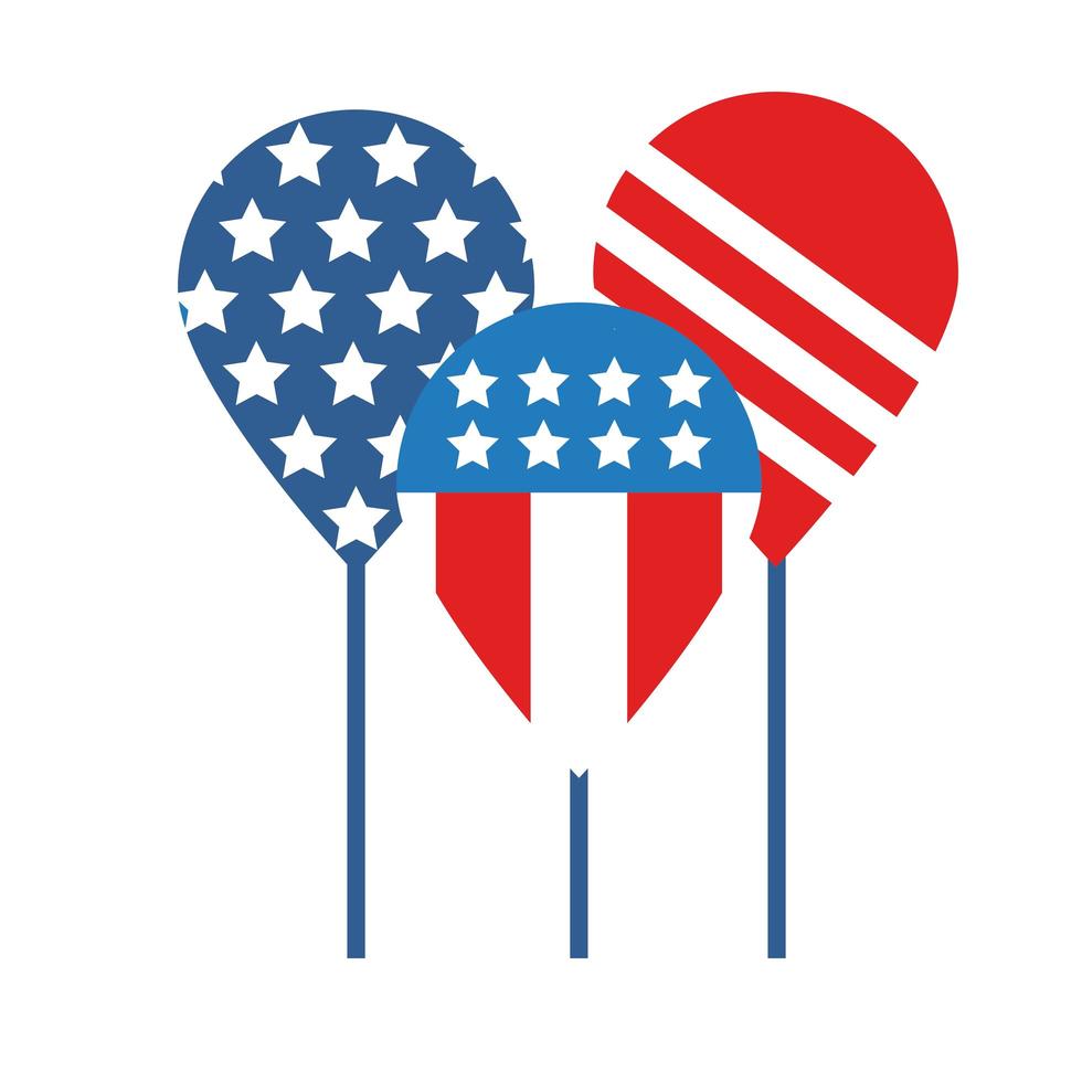 balloons helium with usa flag flat style vector