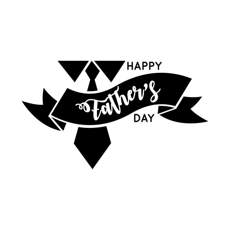 happy fathers day seal with necktie line style vector