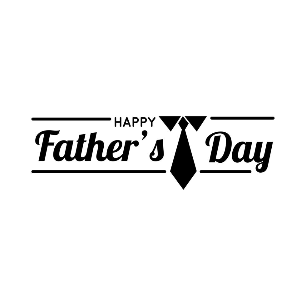happy fathers day seal with necktie line style vector