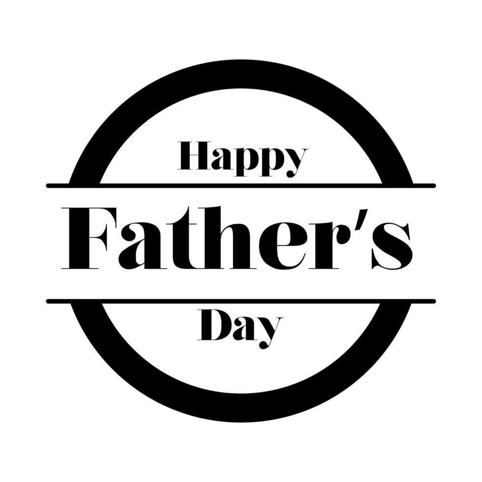 happy fathers day seal line style icon vector