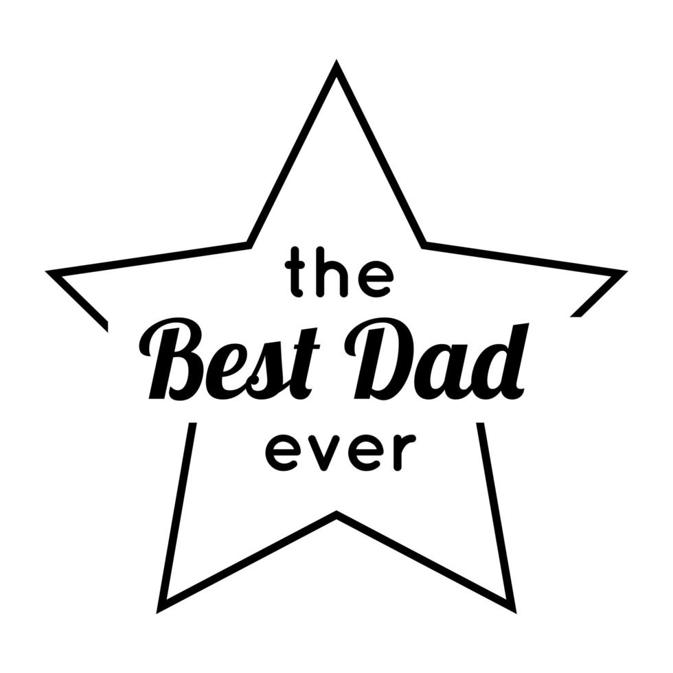 happy fathers day seal star line style vector