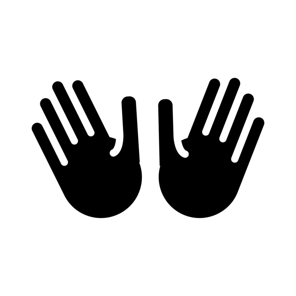 ten hands signal line style vector