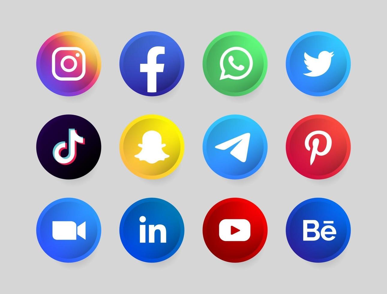 double circle social media logo vector