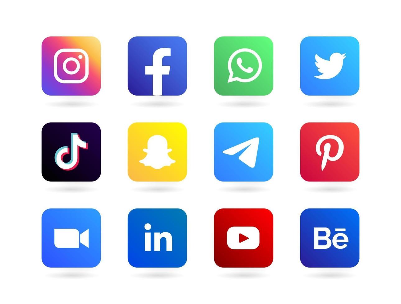 Round social media button vector