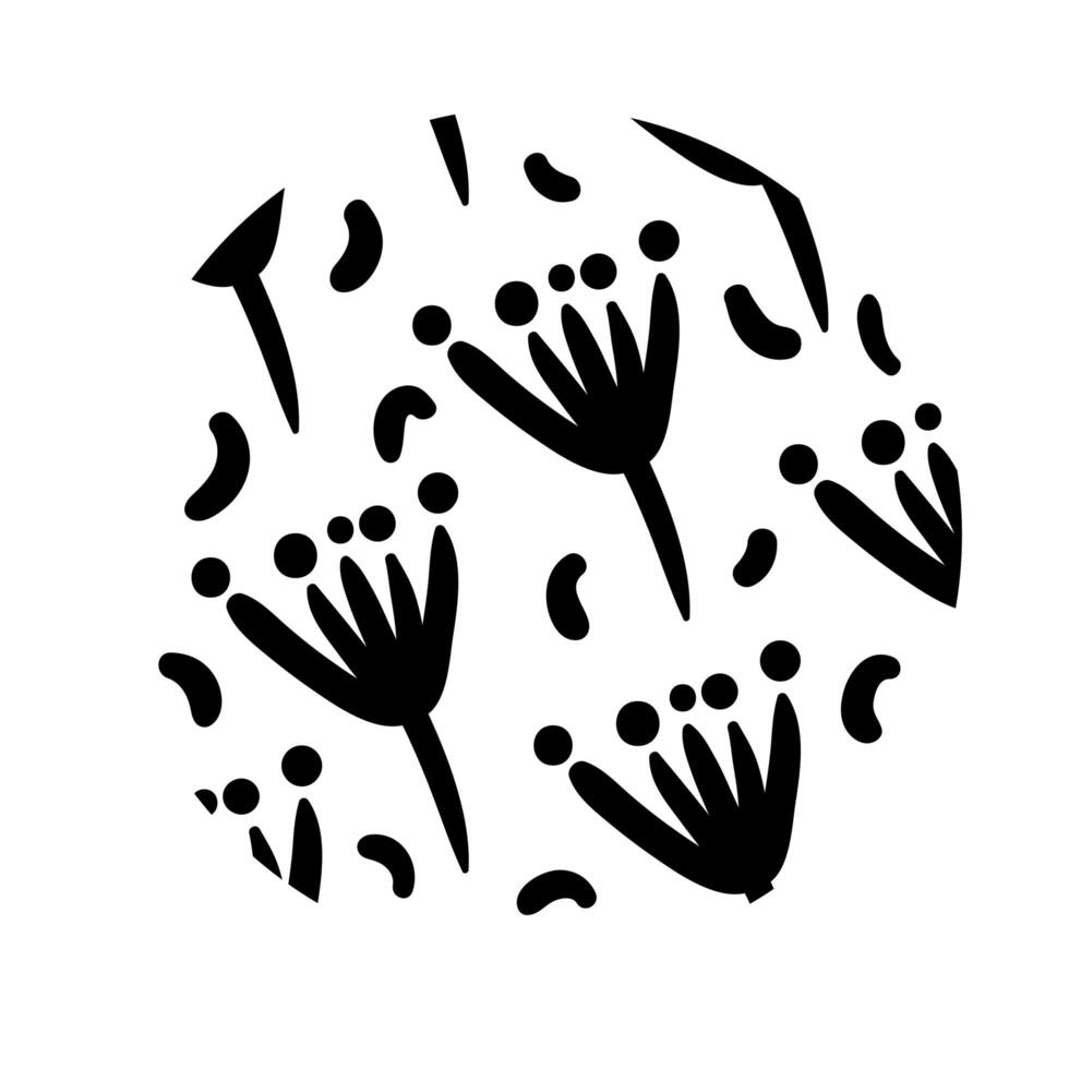 flowers organic pattern line style vector