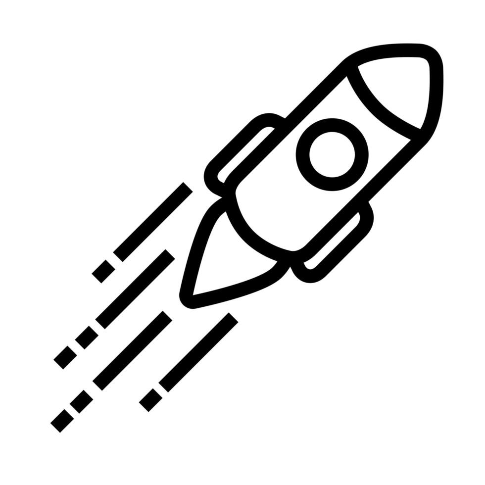 rocket startup flat style icon vector