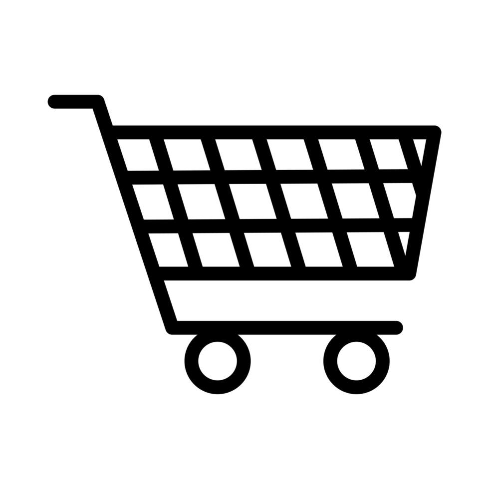 carrito de compras mercado estilo plano vector