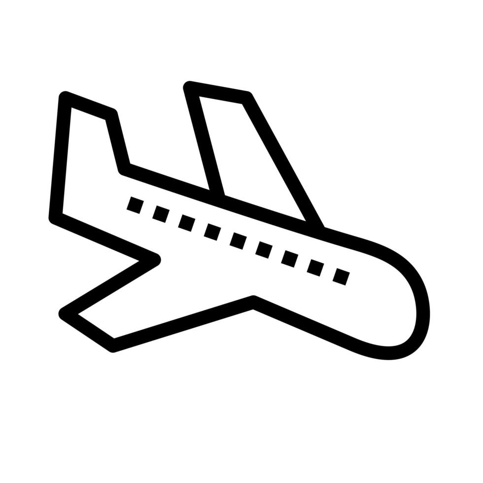 airplane arrival flat style icon vector