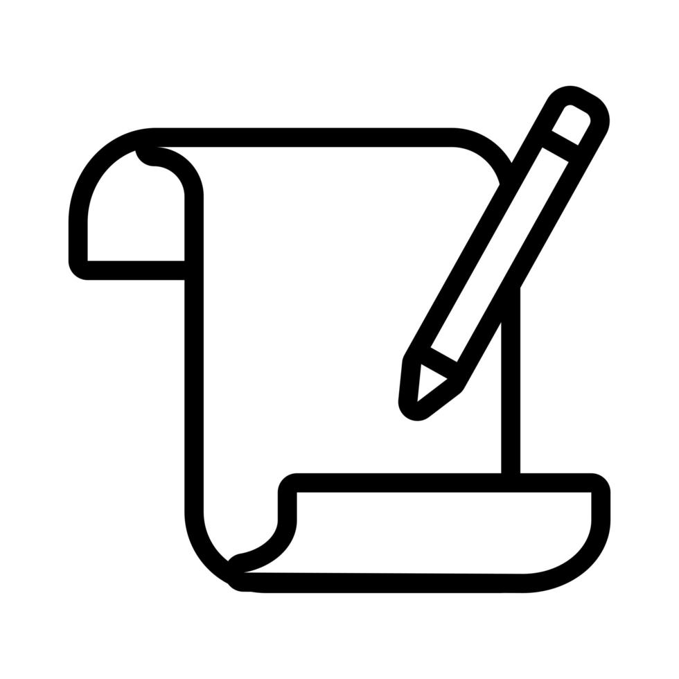 papel con lápiz icono de estilo plano vector