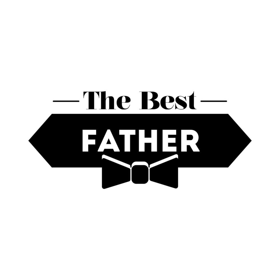 happy fathers day seal with bowtie line style icon vector