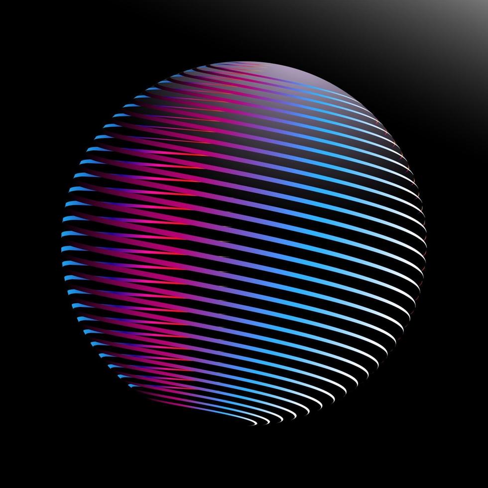 rounded sphere in colorful gradient vector