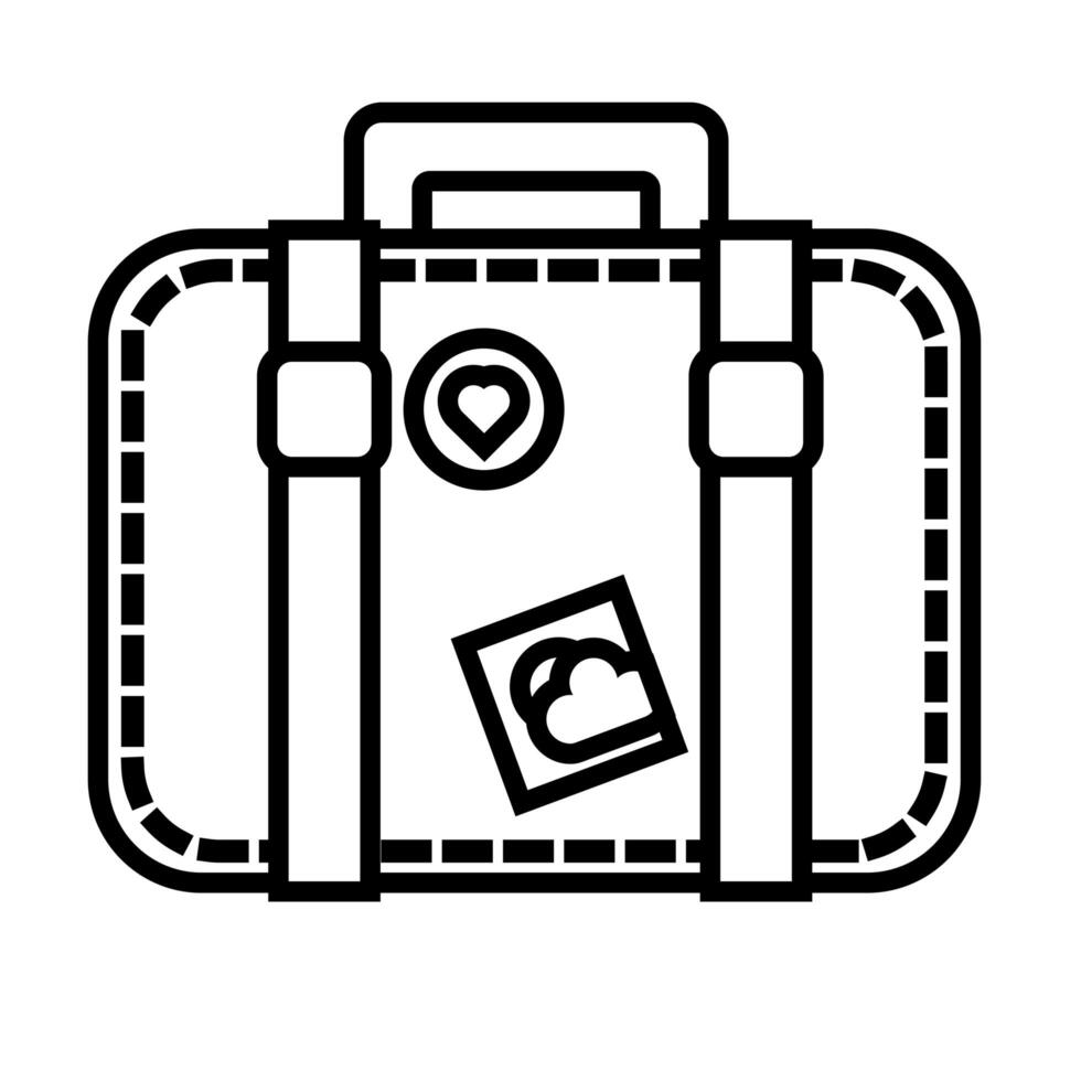 icono de estilo de línea de viaje de maleta vector