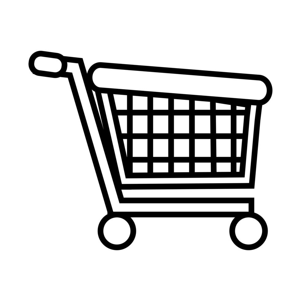 shopping cart line style icon vector