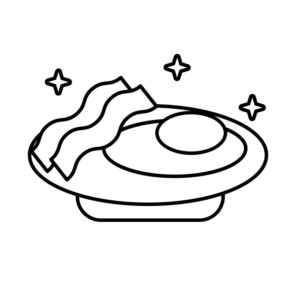 delicious eggs fries line style icon vector