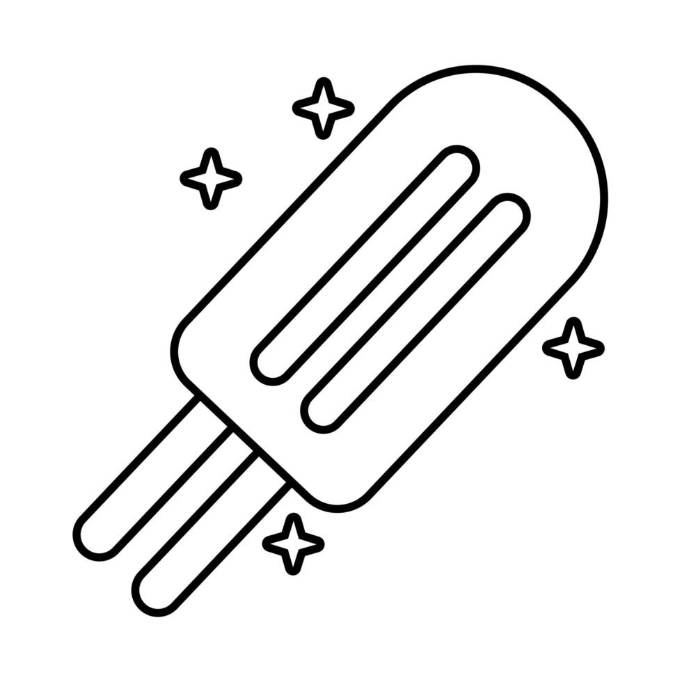 delicious ice cream stick line style icon vector