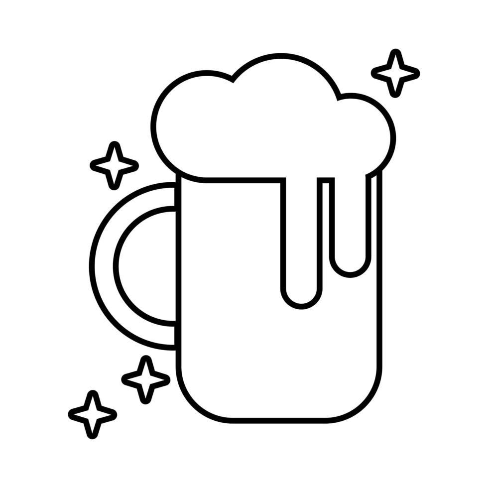 jarra de cerveza icono de estilo de línea de vidrio vector