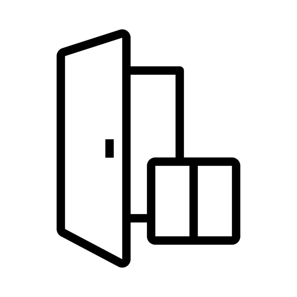 caja en estilo plano del servicio de entrega de la puerta vector