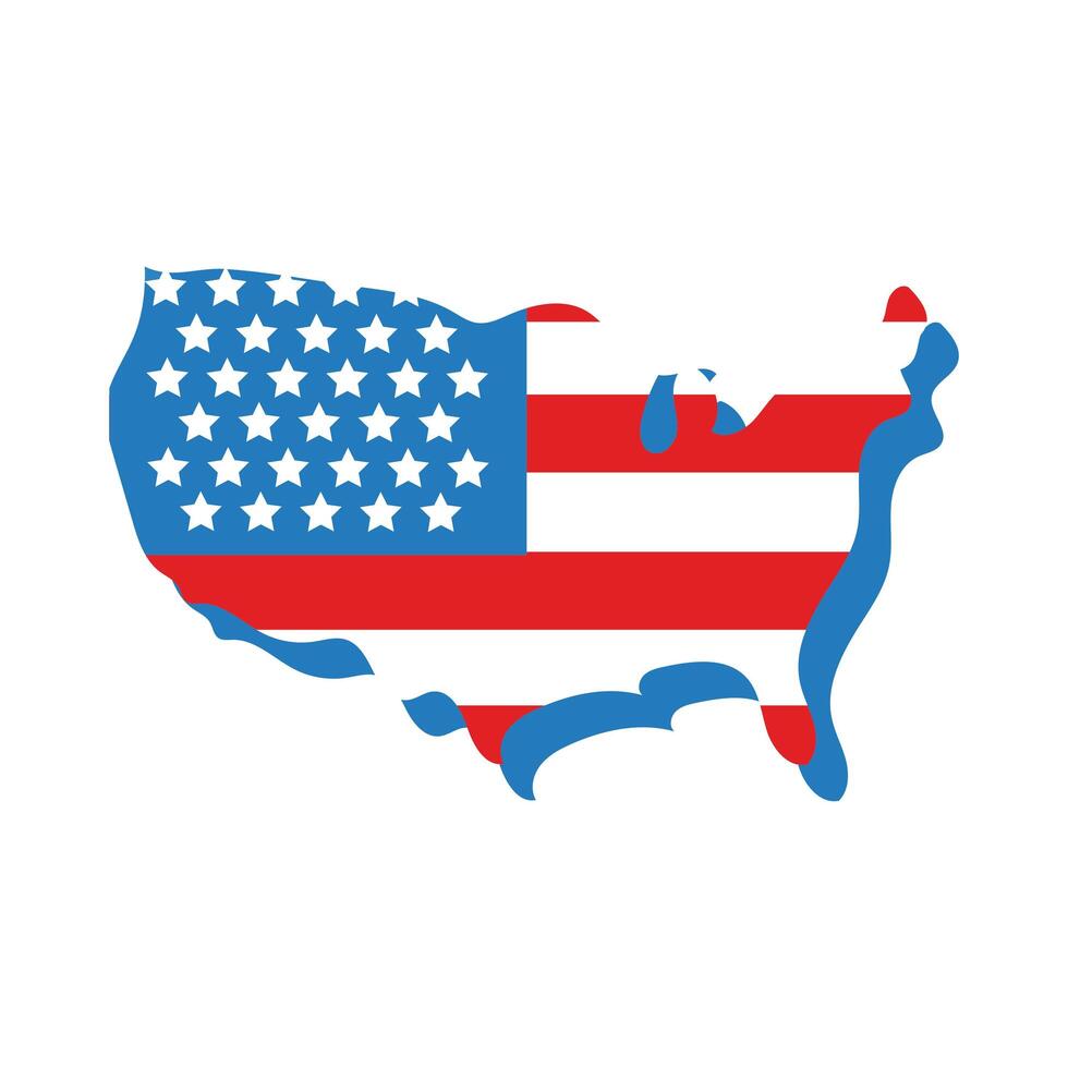 usa map with flag flat style vector