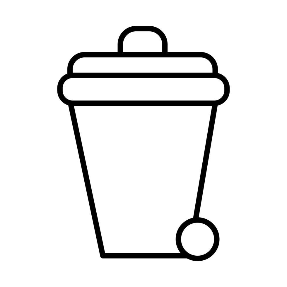 waste bin line style icon vector