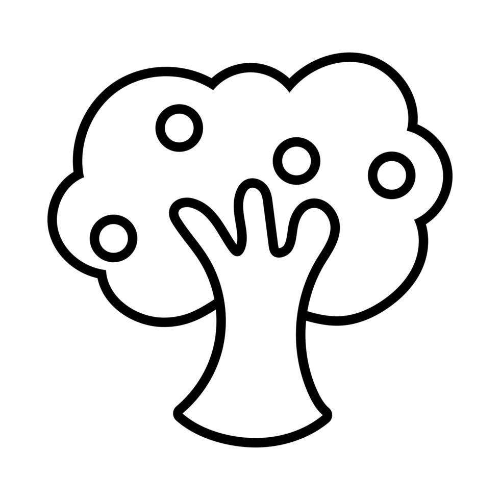 icono de estilo de línea de naturaleza de planta de árbol vector