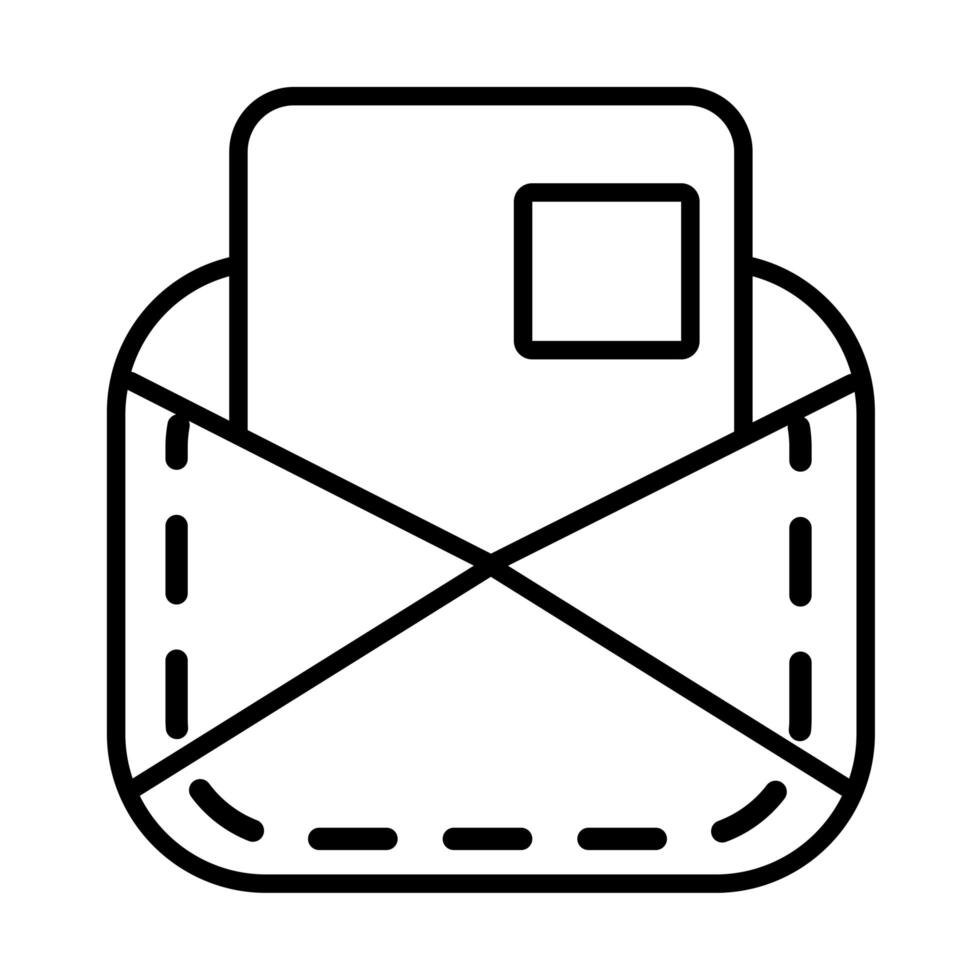 envelope mail line style icon vector
