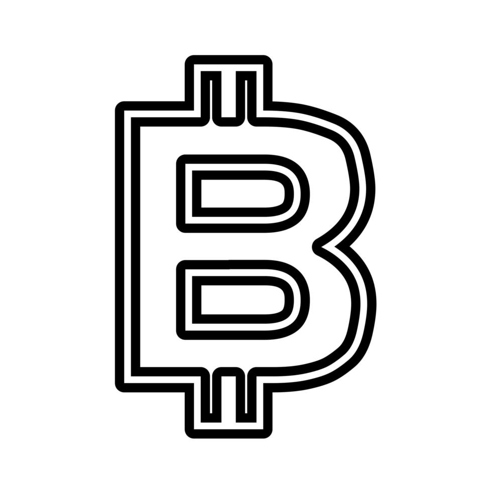bitcoin symbol line style icon vector