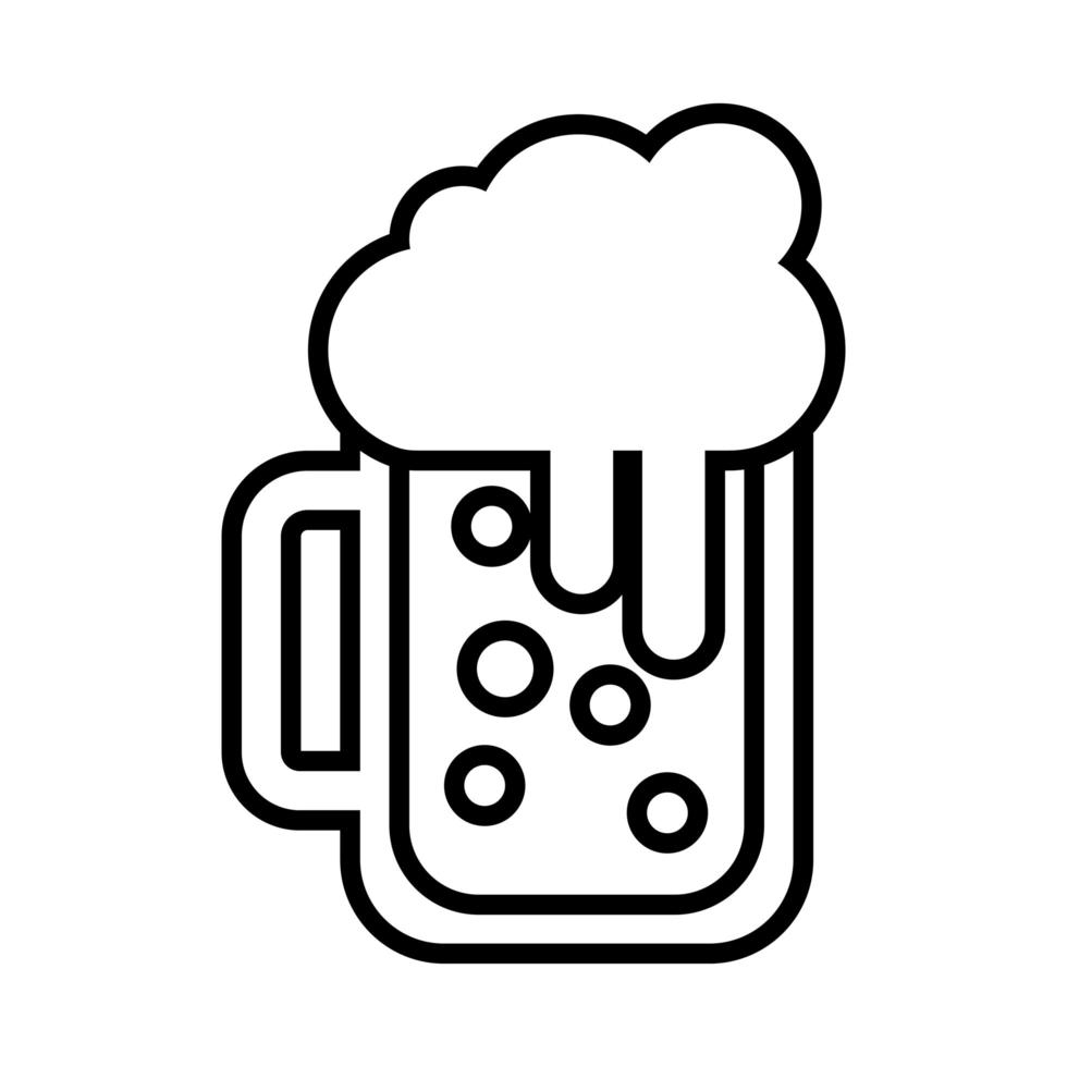 icono de estilo de línea de jarra de cerveza vector