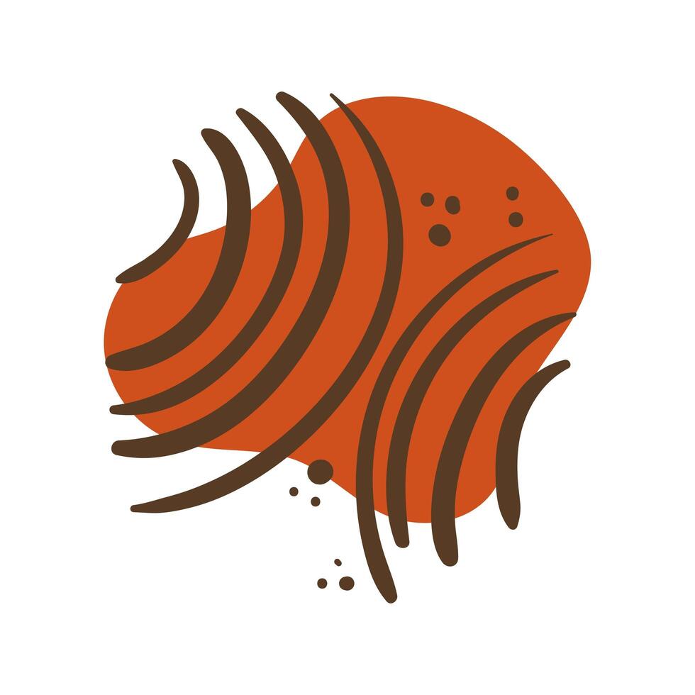 waves lines boho block organic style vector