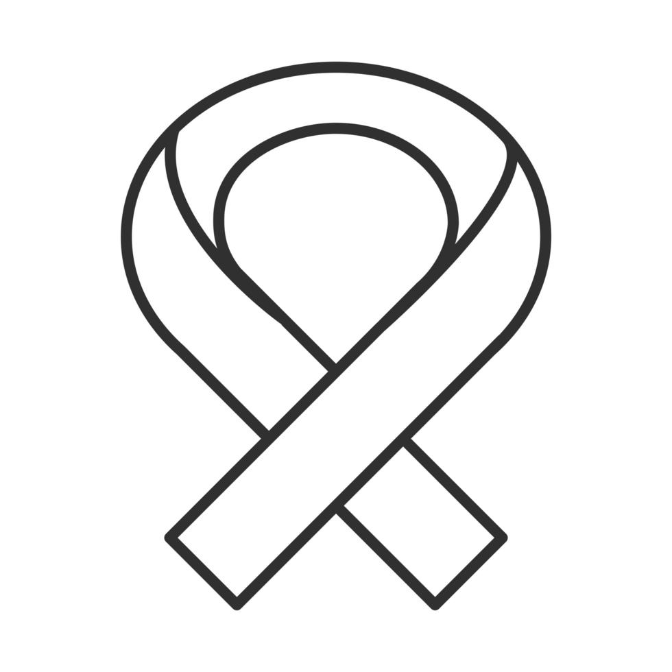 ribbon awareness medical line icon vector