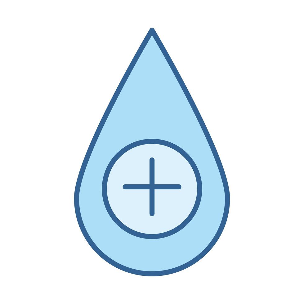 medical health drop blood donate line fill blue icon vector