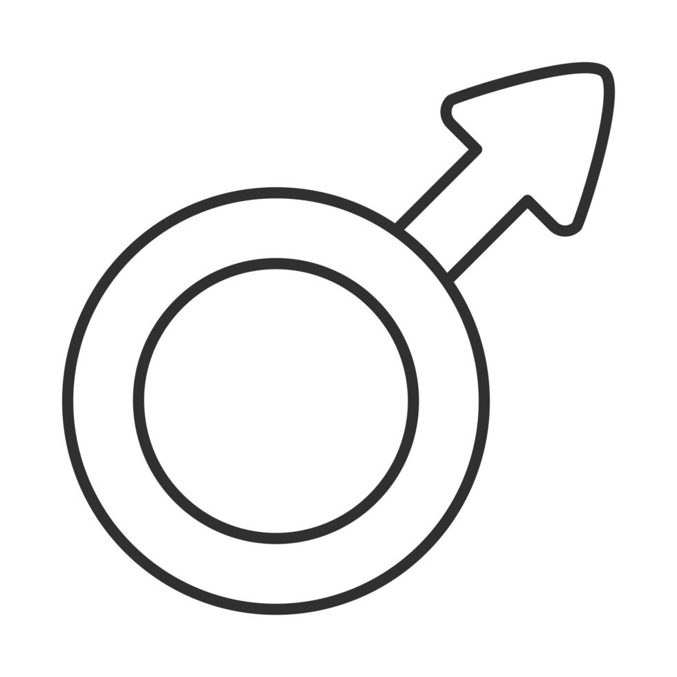 icono de línea de signo masculino de género de salud sexual vector