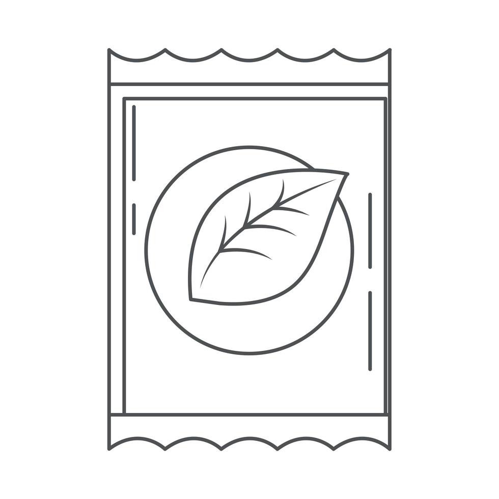 tea bag herbal traditional refreshment line icon style vector