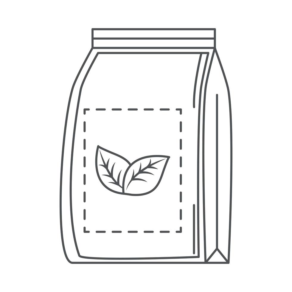 paquete de productos de té estilo de icono de línea de postre her vector