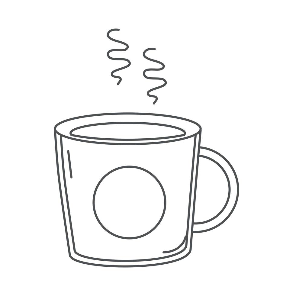 estilo de icono de línea de salud de bebida de taza de té caliente vector