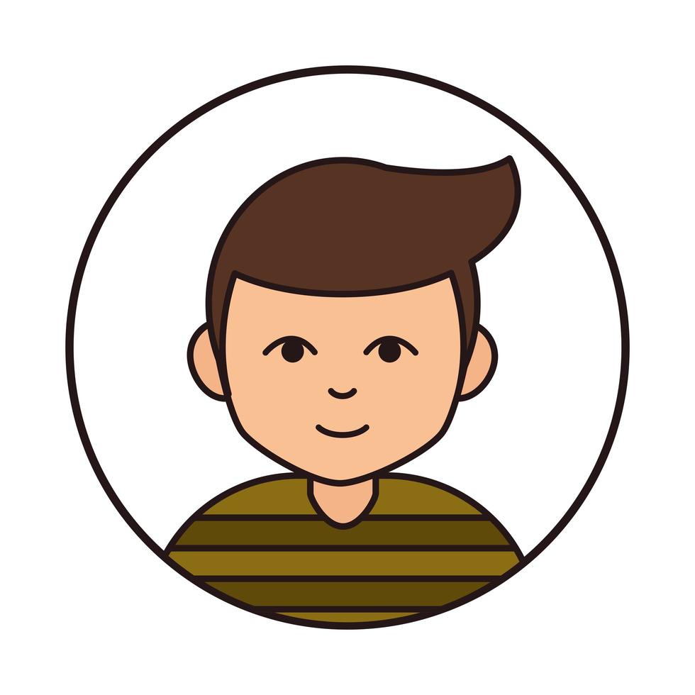 young boy hairstyle cartoon character round line icon 2586982 Vector Art at  Vecteezy