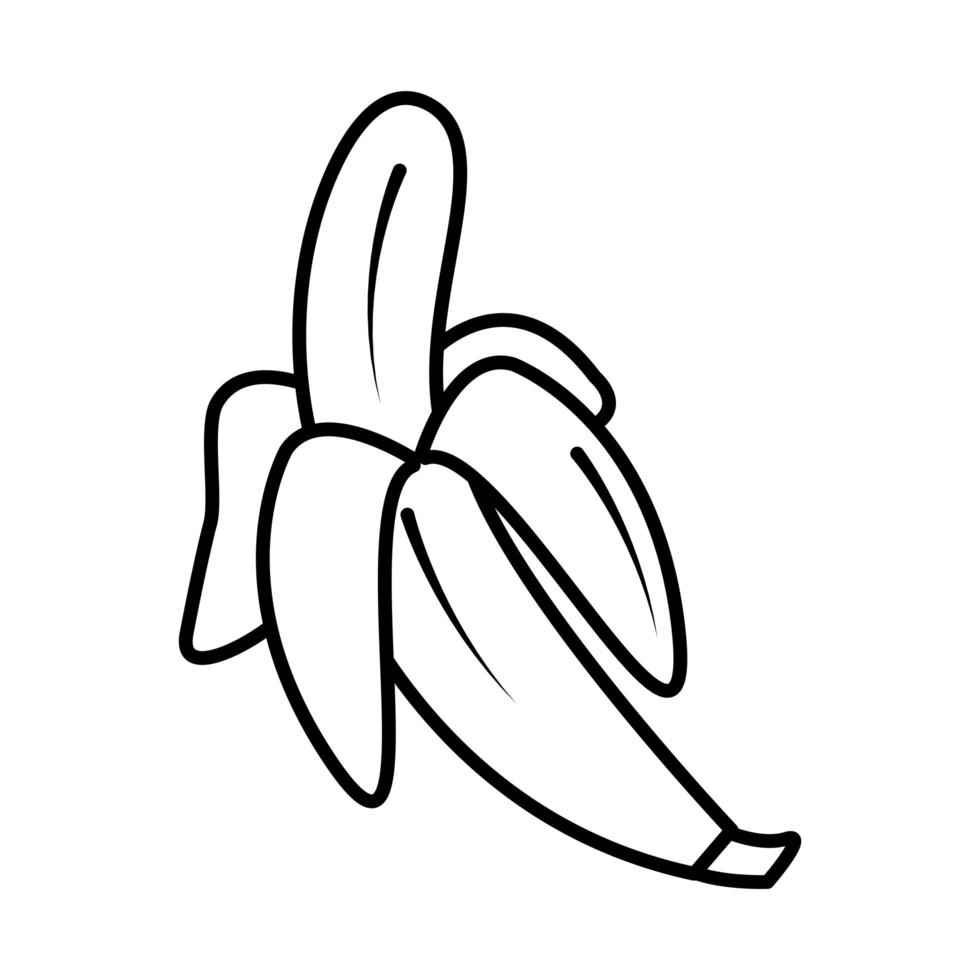 icono de línea de estilo cómic pop art de fruta de plátano vector