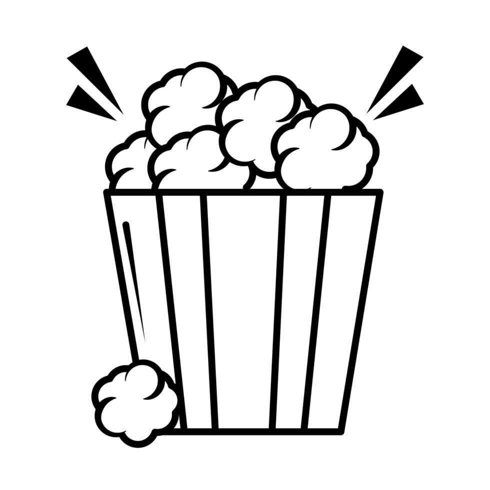 popcorn food pop art comic style line icon vector