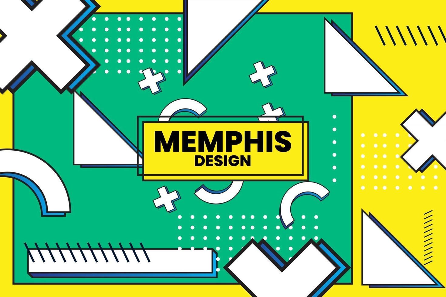 Vector illustration of memphis retro styled geometric shaped template