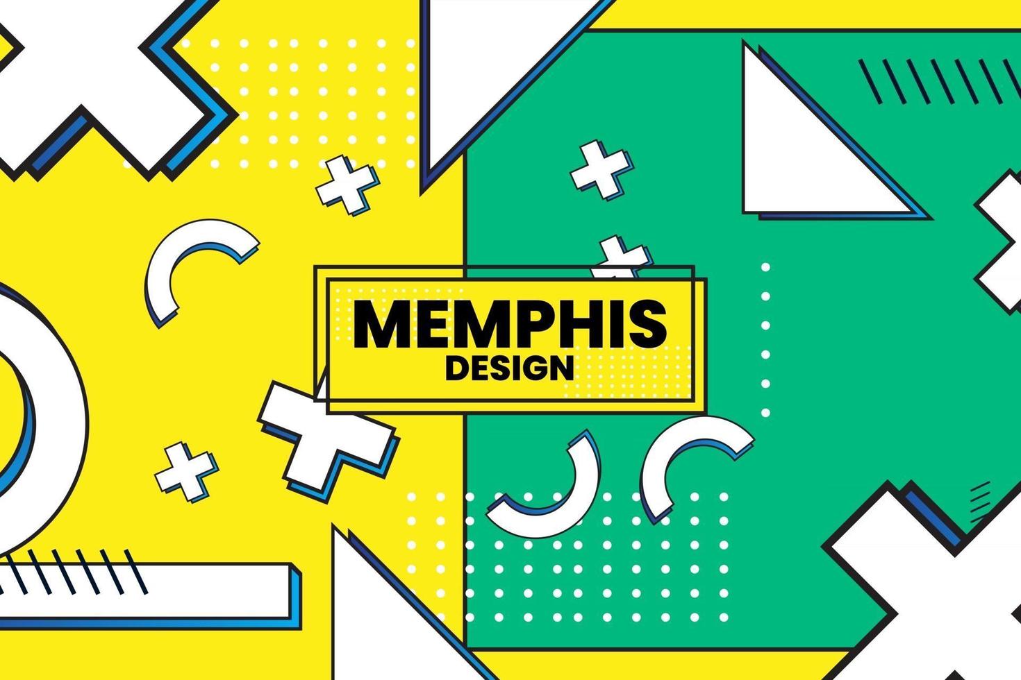 Ilustración de vector de plantilla de forma geométrica de estilo retro de Memphis